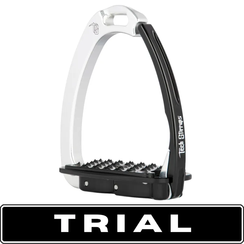 Tech Venice Evo Safety Stirrups Silver/Black TRIAL